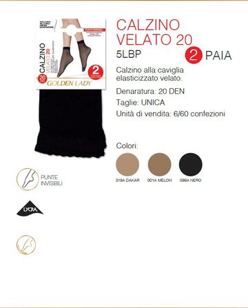 ART. 5L (SET 2 PZ)- calzino donna velato 20 - 5l (set 2 pz) - Fratelli Parenti